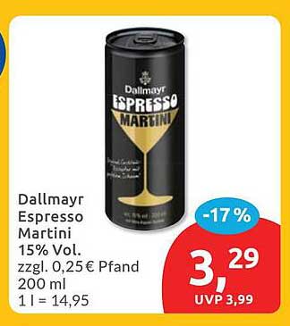 Dallmayr Espresso Martini 15% Vol. zzgl. 0,25€ Pfand 200 ml