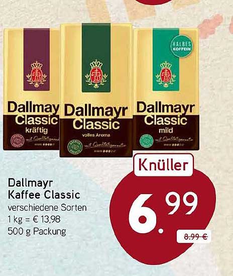 Dallmayr Kaffee Classic verschiedene Sorten