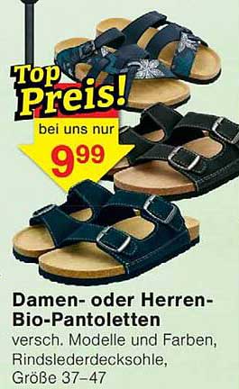 Damen- oder Herren-Bio-Pantoletten