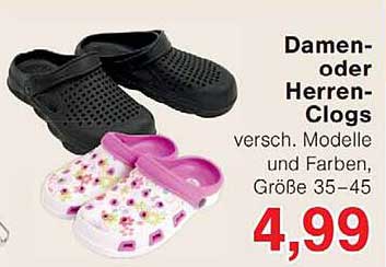 Damen- oder Herren-Clogs versch. Modelle und Farben, Größe 35-45
