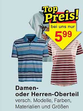 Damen- oder Herren-Oberteil versch. Modelle, Farben, Materialien und Größen