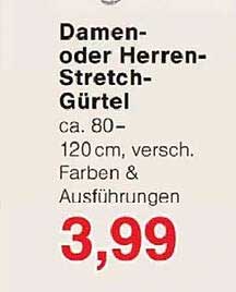 Damen- oder Herren-Stretch-Gürtel