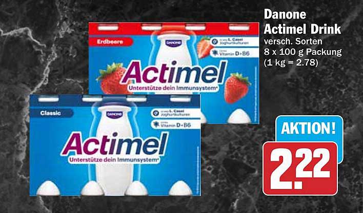 Danone Actimel Drink versch. Sorten 8 x 100 g Packung