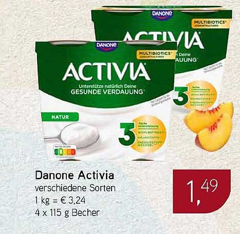 Danone Activia verschiedene Sorten 1 kg = € 3,24 4 x 115 g Becher