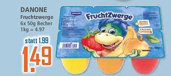 DANONE Fruchtzwerge 6x 50g Becher 1kg = 4.97
