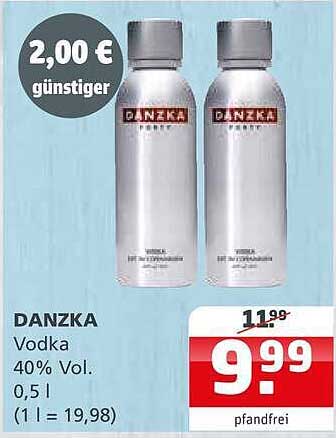 DANZKA Vodka 40% Vol. 0,5 l (1 l = 19,98)