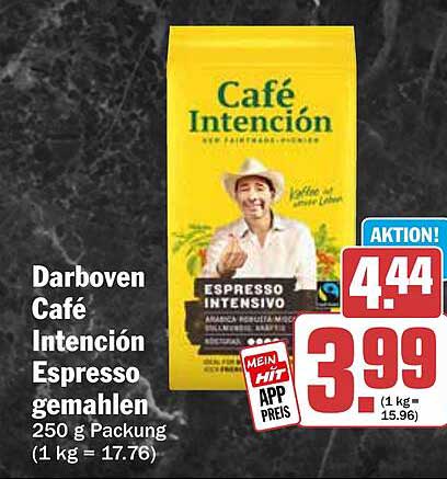Darboven Café Intención Espresso gemahlen 250 g Packung (1 kg = 17.76)
