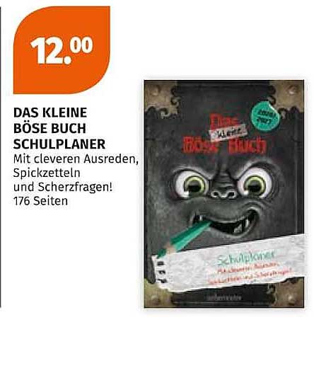DAS KLEINE BÖSE BUCH SCHULPLANER Mit cleveren Ausreden, Spickzetteln und Scherzfragen! 176 Seiten