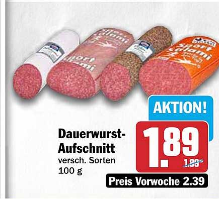 Dauerwurst-Aufschnitt versch. Sorten 100 g