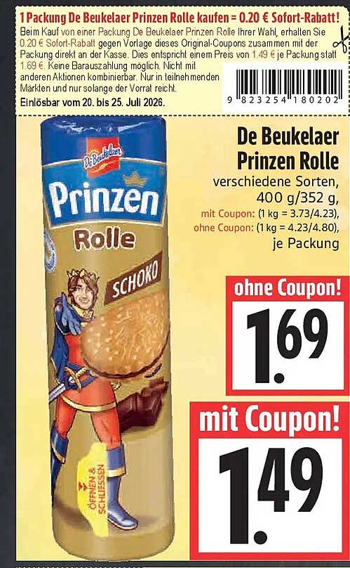 De Beukelaer Prinzen Rolle verschiedene Sorten, 400 g/352 g