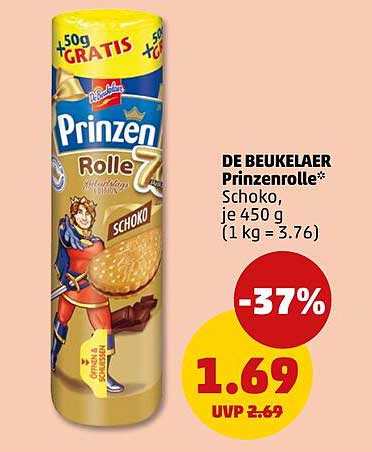 DE BEUKELAER Prinzenrolle* Schoko, je 450 g (1 kg = 3.76)