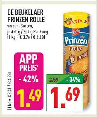 DE BEUKELEAR PRINZEN ROLLE versch. Sorten, je 450 g / 352 g Packung