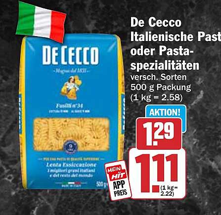 De Cecco Italienische Pasta oder Pasta-spezialitäten
