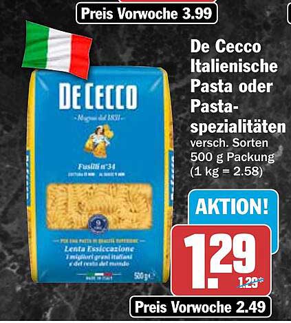De Cecco Italienische Pasta oder Pasta-spezialitäten