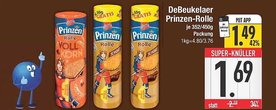 DeBeukelaer Prinzen-Rolle je 352/450g Packung