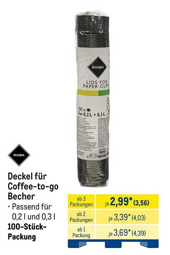 Deckel für Coffee-to-go Becher