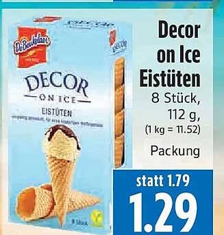 Decor on Ice Eistüten 8 Stück, 112 g, (1 kg = 11.52) Packung