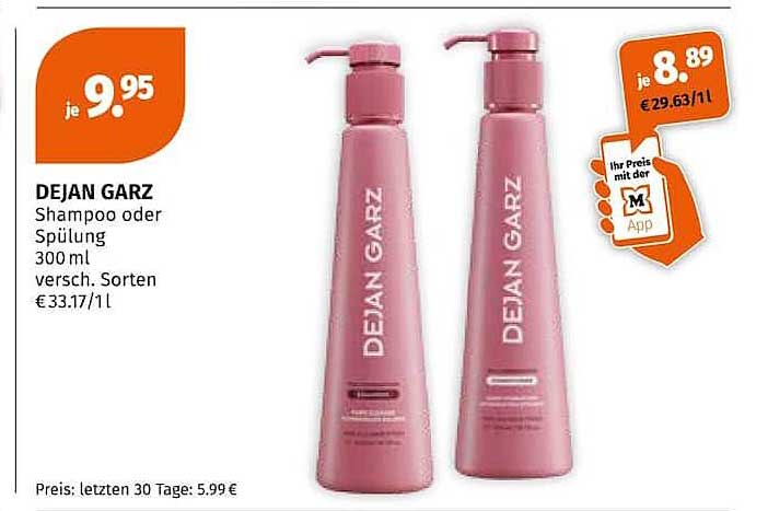DEJAN GARZ Shampoo oder Spülung 300 ml versch. Sorten
