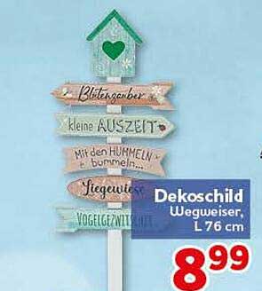 Dekoschild Wegweiser, L 76 cm