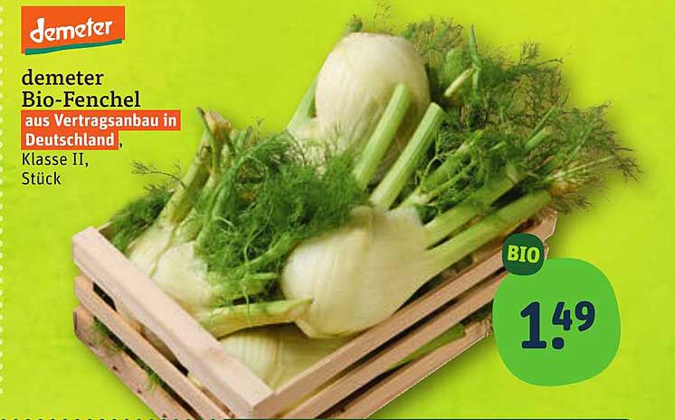 demeter Bio-Fenchel aus Vertragsanbau in Deutschland, Klasse II, Stück