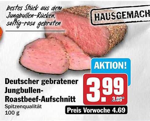 Deutscher gebratener Jungbullen-Roastbeef-Aufschnitt