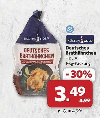 Deutsches Brathähnchen HKL A 1-kg-Packung