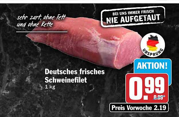 Deutsches frisches Schweinefilet 1 kg