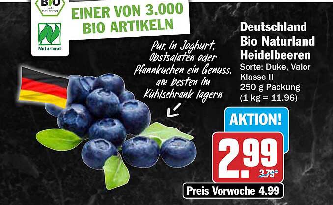 Deutschland Bio Naturland Heidelbeeren