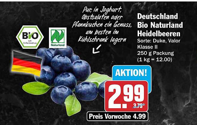 Deutschland Bio Naturland Heidelbeeren
