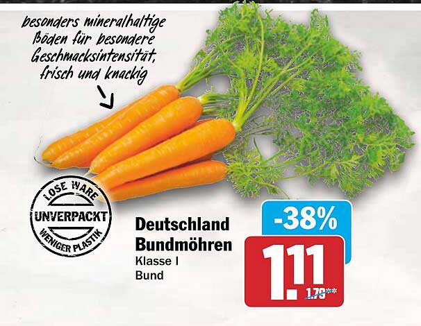 Deutschland Bundmöhren Klasse I Bund