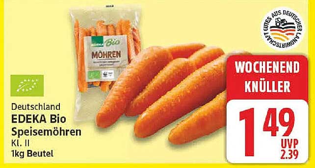 Deutschland EDEKA Bio Speisemöhren Kl. II 1kg Beutel