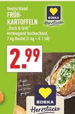 Deutschland FRÜH-KARTOFFELN Back & Grill! vorwiegend festkochend, 2 kg Beutel (1 kg = € 1.50)