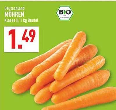 Deutschland MÖHREN Klasse II, 1 kg Beutel