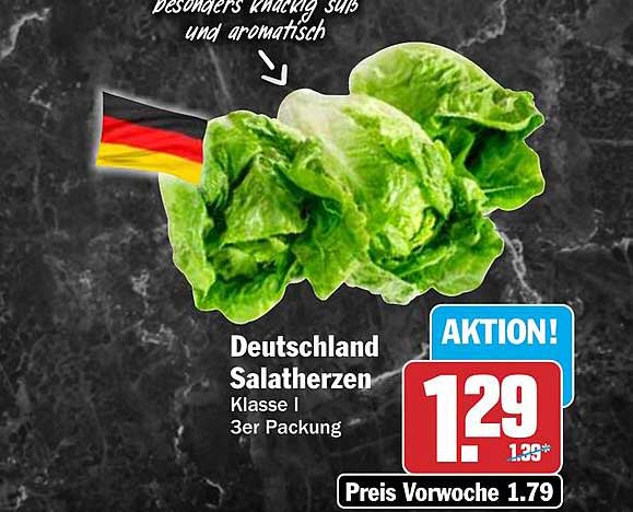 Deutschland Salatherzen Klasse I 3er Packung