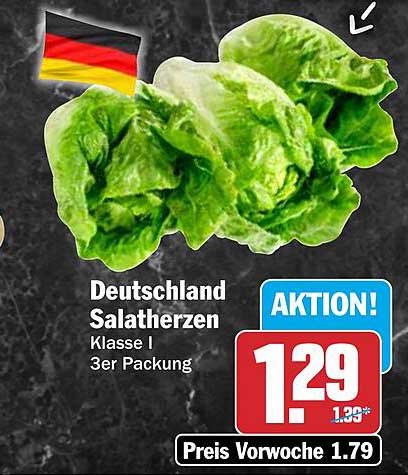 Deutschland Salatherzen Klasse I 3er Packung