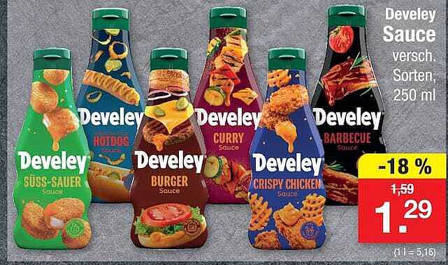 Develey Sauce versch. Sorten, 250 ml