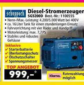 Diesel-Stromerzeuger SG5200D Best.-Nr.: 1100555
