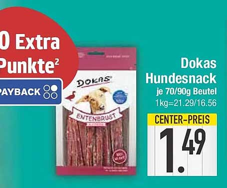 Dokas Hundesnack je 70/90g Beutel 1kg=21.29/16.56