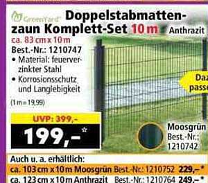 Doppelstabmatten-zaun Komplett-Set 10 m Anthrazit
