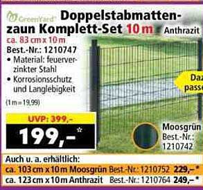 Doppelstabmatten-zaun Komplett-Set 10 m Anthrazit