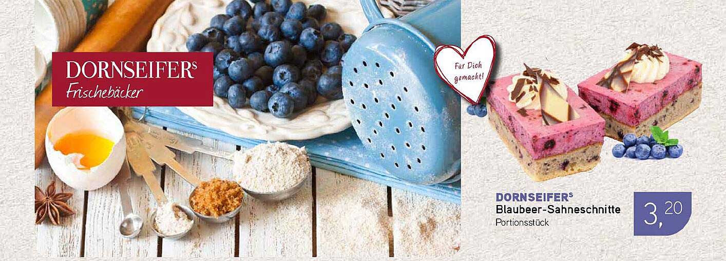DORNSEIFER Blaubeer-Sahneschnitte Portionsstück