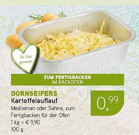 DORNSEIFERS Kartoffelauflauf Mediterran oder Sahne, zum Fertigbacken für den Ofen