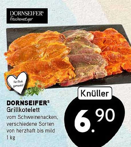 DORNSIEFERS Grillkotelett vom Schweinenacken, verschiedene Sorten von herzhaft bis mild 1 kg Knüller