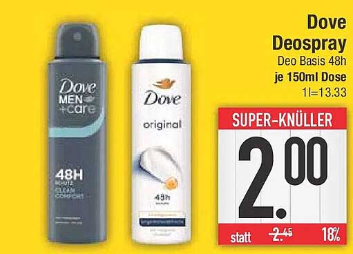 Dove Deospray Deo Basis 48h je 150ml Dose