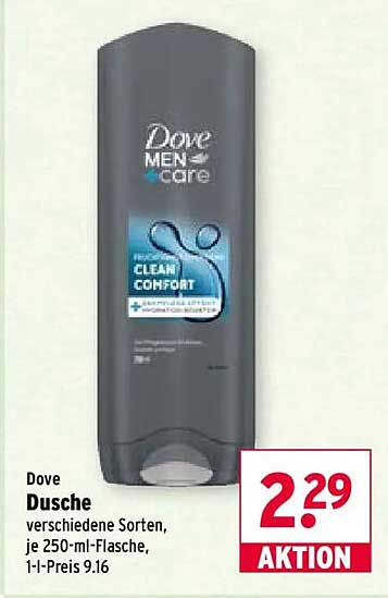 Dove Dusche verschiedene Sorten, je 250-ml-Flasche, 1-l-Preis 9.16