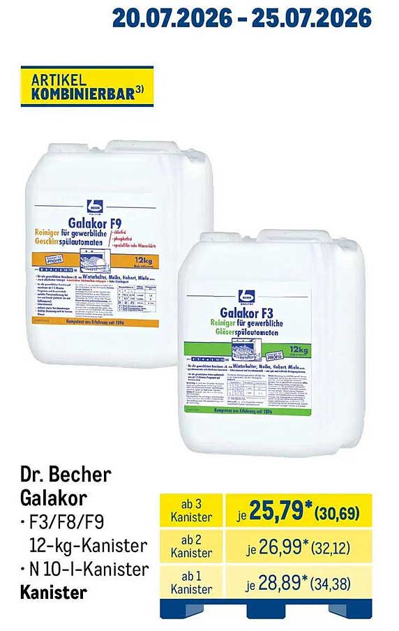 Dr. Becher Galakor • F3/F8/F9 12-kg-Kanister • N 10-I-Kanister Kanister