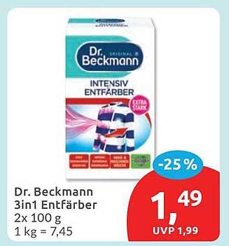 Dr. Beckmann 3in1 Entfarber 2x 100 g 1 kg = 7,45