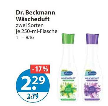 Dr. Beckmann Wäschedduft zwei Sorten je 250-ml-Flasche 1 l = 9.16