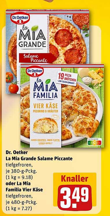 Dr. Oetker La Mia Grande Salame Piccante oder La Mia Familia Vier Käse
