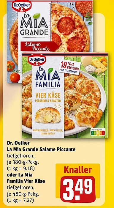 Dr. Oetker La Mia Grande Salame Piccante oder La Mia Familia Vier Käse
